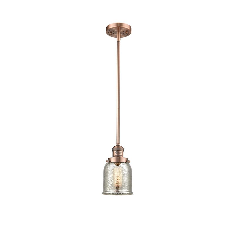 Bell Mini Pendant shown in the Antique Copper finish with a Silver Plated Mercury shade