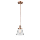 Cone Mini Pendant shown in the Antique Copper finish with a Clear shade