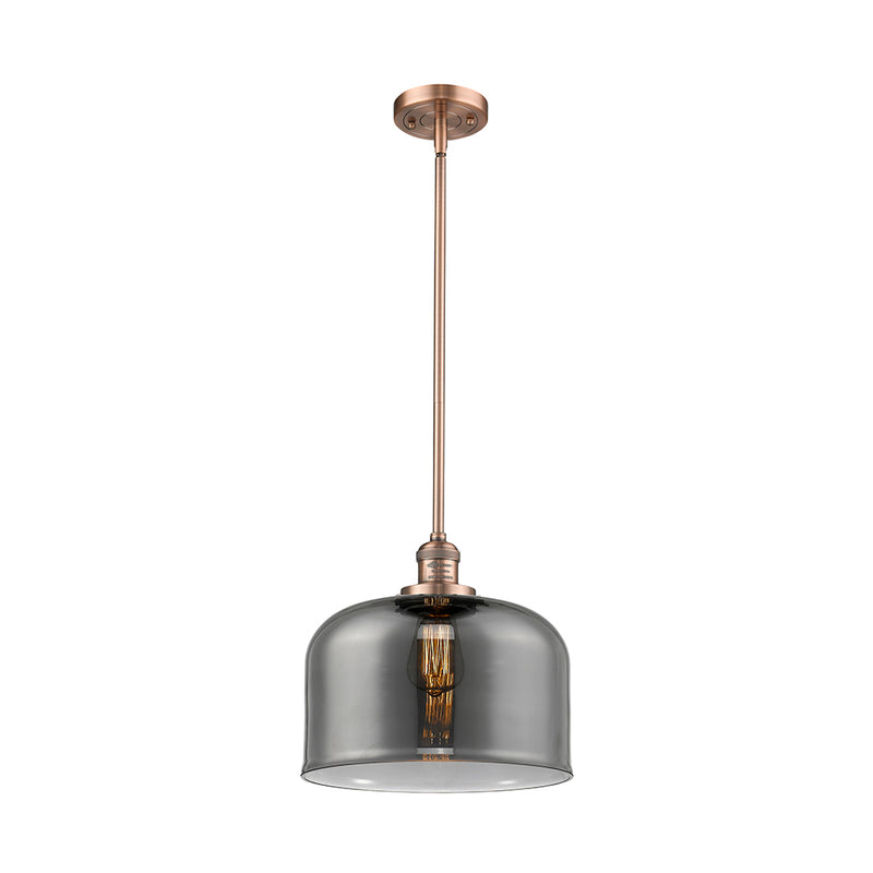 Bell Mini Pendant shown in the Antique Copper finish with a Plated Smoke shade