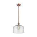 Bell Mini Pendant shown in the Antique Copper finish with a Seedy shade
