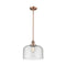 Bell Mini Pendant shown in the Antique Copper finish with a Seedy shade