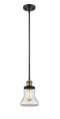 Innovations Lighting Bellmont 1-100 watt 6.5 inch Black Antique Brass Mini Pendant with Clear glass and Solid Brass Hang Straight Swivel 201SBABG192