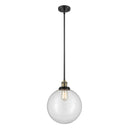 Beacon Mini Pendant shown in the Black Antique Brass finish with a Clear shade