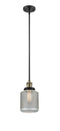 Innovations Lighting Stanton 1-100 watt 6 inch Black Antique Brass Mini Pendant with Vintage Wire Mesh glass and Solid Brass Hang Straight Swivel 201SBABG262