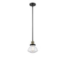 Olean Mini Pendant shown in the Black Antique Brass finish with a Clear shade