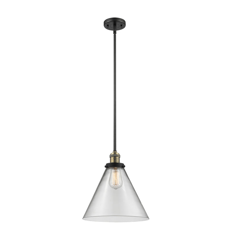 Cone Mini Pendant shown in the Black Antique Brass finish with a Clear shade