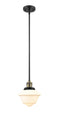 Innovations Lighting Small Oxford 1-100 watt 8 inch Black Antique Brass Mini Pendant with Clear glass and Solid Brass Hang Straight Swivel 201SBABG532