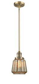 Innovations Lighting Chatham 1-100 watt 6 inch Brushed Brass Mini Pendant with Mercury Fluted glass and Solid Brass Hang Straight Swivel 201SBBG146