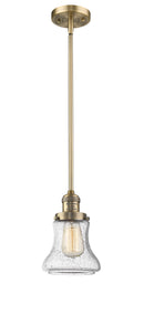 Innovations Lighting Bellmont 1-100 watt 6.5 inch Brushed Brass Mini Pendant with Seedy glass and Solid Brass Hang Straight Swivel 201SBBG194