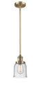 Innovations Lighting Small Bell 1-100 watt 5 inch Brushed Brass Mini Pendant with Seedy glass and Solid Brass Hang Straight Swivel 201SBBG54