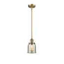 Bell Mini Pendant shown in the Brushed Brass finish with a Silver Plated Mercury shade