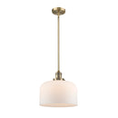 Bell Mini Pendant shown in the Brushed Brass finish with a Matte White shade