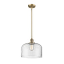 Bell Mini Pendant shown in the Brushed Brass finish with a Clear shade