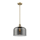 Bell Mini Pendant shown in the Brushed Brass finish with a Plated Smoke shade