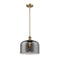 Bell Mini Pendant shown in the Brushed Brass finish with a Plated Smoke shade