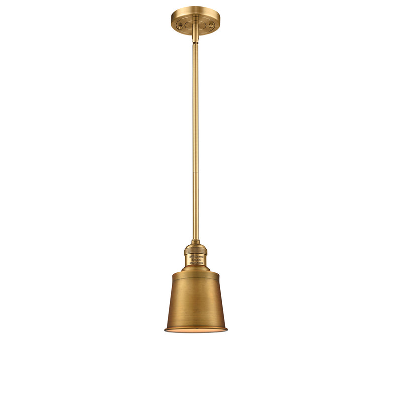 Addison Mini Pendant shown in the Brushed Brass finish with a Brushed Brass shade