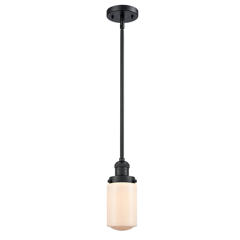 Dover Mini Pendant shown in the Matte Black finish with a Matte White shade