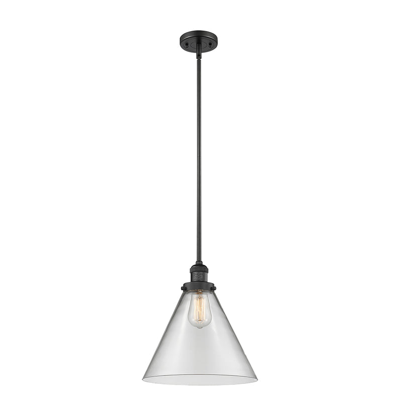 Cone Mini Pendant shown in the Matte Black finish with a Clear shade