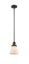 Innovations Lighting Small Cone 1-100 watt 6 inch Black Mini Pendant with Matte White Cased glass and Solid Brass Hang Straight Swivel 201SBKG61