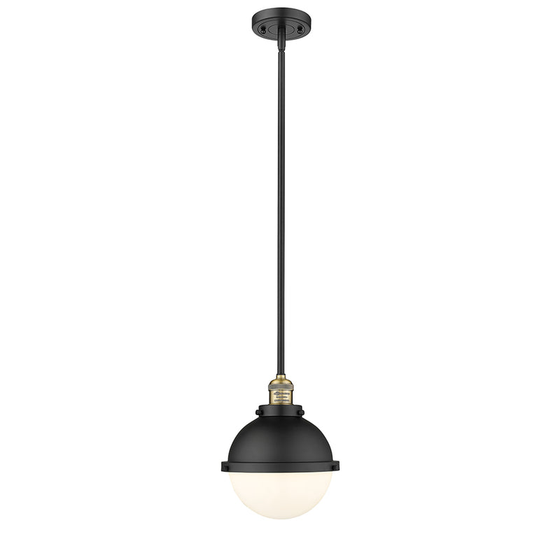 Hampden Mini Pendant shown in the Matte Black finish with a Matte White shade