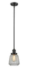 Innovations Lighting Chatham 1-100 watt 6 inch Oil Rubbed Bronze Mini Pendant with Clear Fluted glass and Solid Brass Hang Straight Swivel 201SOBG142