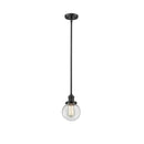 Beacon Mini Pendant shown in the Oil Rubbed Bronze finish with a Clear shade