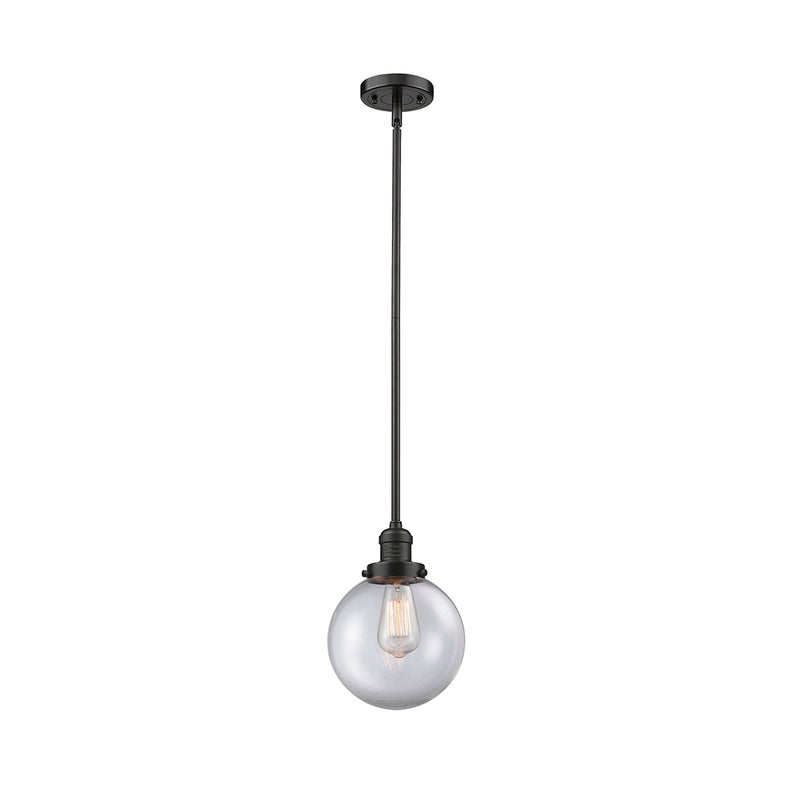 Beacon Mini Pendant shown in the Oil Rubbed Bronze finish with a Clear shade