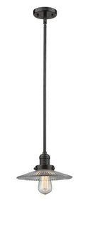 Innovations Lighting Halophane 1-100 watt 10 inch Oil Rubbed Bronze Mini Pendant with Halophane glass and Solid Brass Hang Straight Swivel 201SOBG2