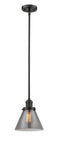 Innovations Lighting Large Cone 1-100 watt 8 inch Oil Rubbed Bronze Mini Pendant with Smoked glass and Solid Brass Hang Straight Swivel 201SOBG43