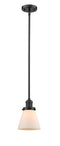 Innovations Lighting Small Cone 1-100 watt 6 inch Oil Rubbed Bronze Mini Pendant with Matte White Cased glass and Solid Brass Hang Straight Swivel 201SOBG61