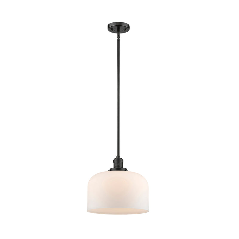 Bell Mini Pendant shown in the Oil Rubbed Bronze finish with a Matte White shade