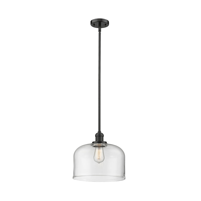 Bell Mini Pendant shown in the Oil Rubbed Bronze finish with a Clear shade