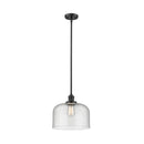 Bell Mini Pendant shown in the Oil Rubbed Bronze finish with a Seedy shade