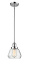 Innovations Lighting Fulton 1-100 watt 7 inch Polished Chrome Mini Pendant with Clear glass and Solid Brass Hang Straight Swivel 201SPCG172