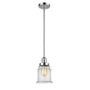 Canton Mini Pendant shown in the Polished Chrome finish with a Seedy shade