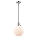 Beacon Mini Pendant shown in the Polished Chrome finish with a Matte White shade