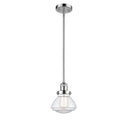 Olean Mini Pendant shown in the Polished Chrome finish with a Clear shade