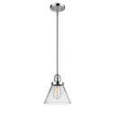 Cone Mini Pendant shown in the Polished Chrome finish with a Clear shade
