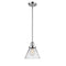 Cone Mini Pendant shown in the Polished Chrome finish with a Clear shade