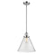 Cone Mini Pendant shown in the Polished Chrome finish with a Seedy shade