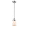 Bell Mini Pendant shown in the Polished Chrome finish with a Matte White shade