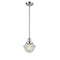 Oxford Mini Pendant shown in the Polished Chrome finish with a Seedy shade