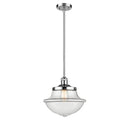 Oxford Mini Pendant shown in the Polished Chrome finish with a Clear shade