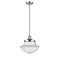 Oxford Mini Pendant shown in the Polished Chrome finish with a Clear shade