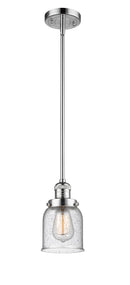 Innovations Lighting Small Bell 1-100 watt 5 inch Polished Chrome Mini Pendant with Seedy glass and Solid Brass Hang Straight Swivel 201SPCG54