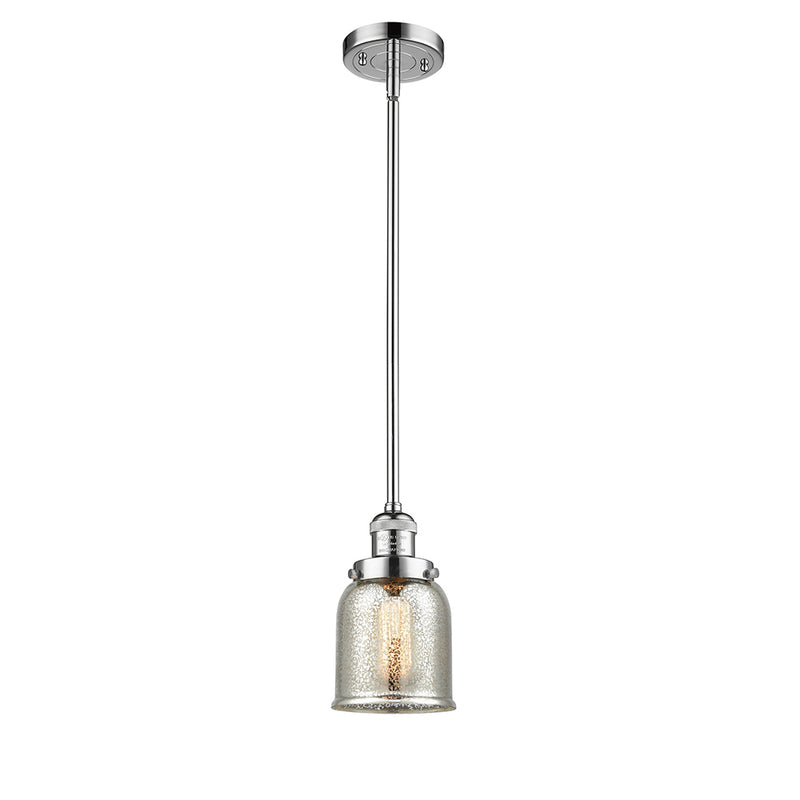 Bell Mini Pendant shown in the Polished Chrome finish with a Silver Plated Mercury shade