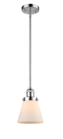 Innovations Lighting Small Cone 1-100 watt 6 inch Polished Chrome Mini Pendant with Matte White Cased glass and Solid Brass Hang Straight Swivel 201SPCG61