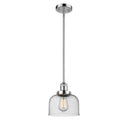 Bell Mini Pendant shown in the Polished Chrome finish with a Seedy shade