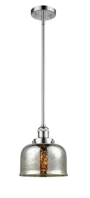 Innovations Lighting Large Bell 1-100 watt 8 inch Polished Chrome Mini Pendant with Silver Plated Mercury glass and Solid Brass Hang Straight Swivel 201SPCG78