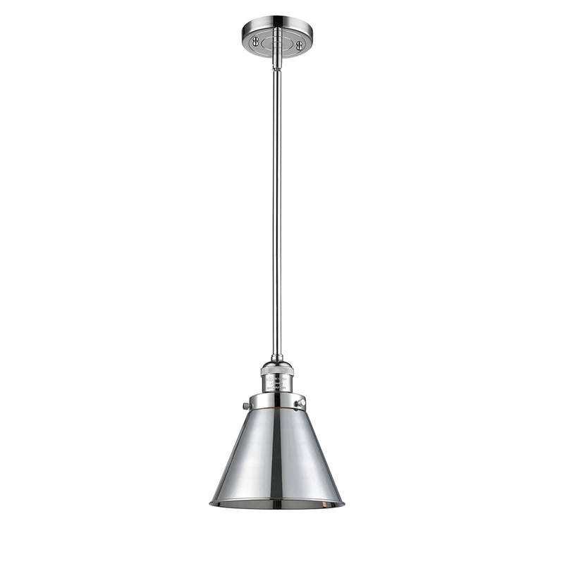 Appalachian Mini Pendant shown in the Polished Chrome finish with a Polished Chrome shade